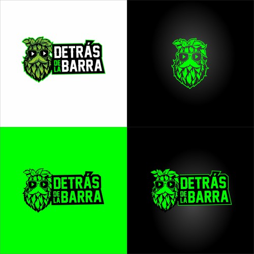 Neon design with the title 'DETRASDE LA BARRA logo'