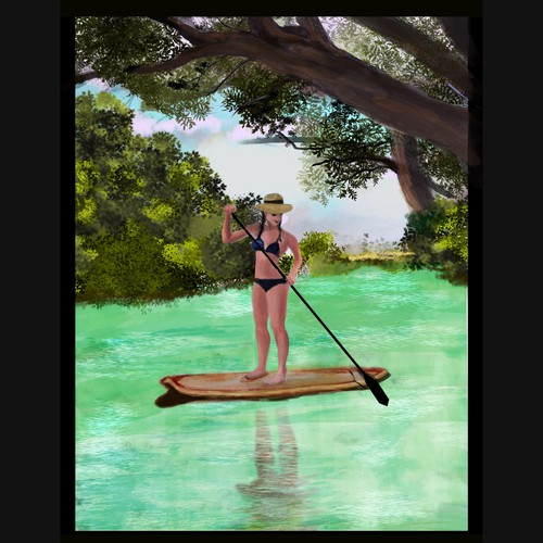 Traditional artwork with the title 'concept art vacations'