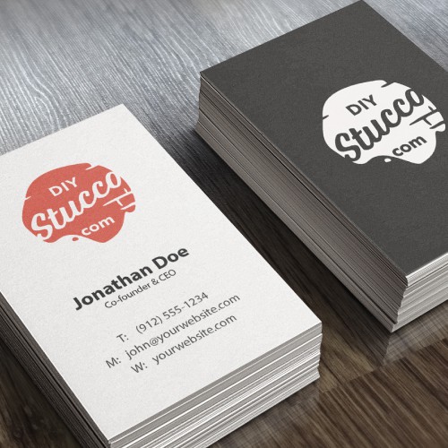 Wall design with the title 'Logo for a stucco seller'