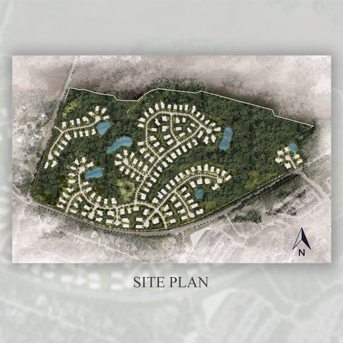Real estate illustration with the title 'site plan render'