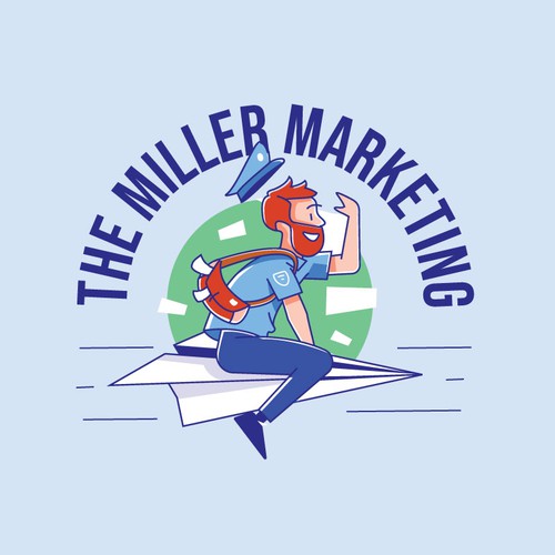 Paper plane design with the title 'Bold and Playful Mascot Logo'