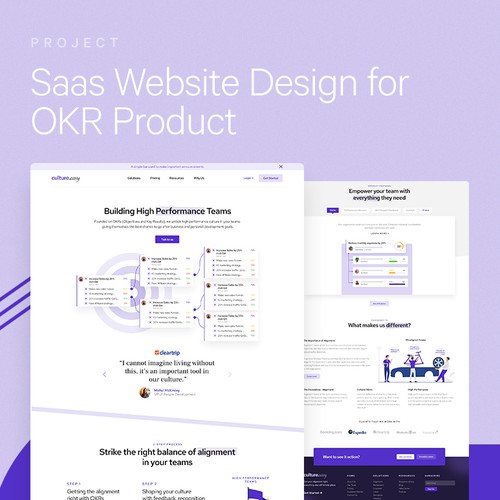 SaaS website with the title 'Website design for SaaS-based product'