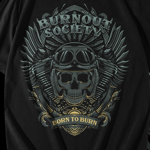 Engraving t-shirt with the title 'Burnout Society'
