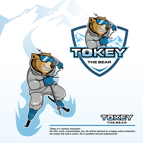 Skating design with the title 'TOKEY THE BEAR'