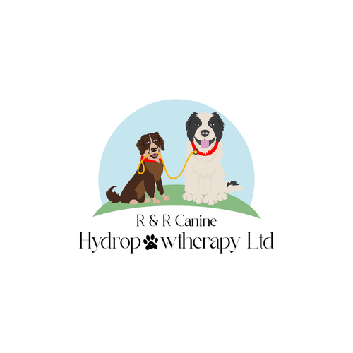 Paw logo with the title 'Hydropawtherapy Dog character '