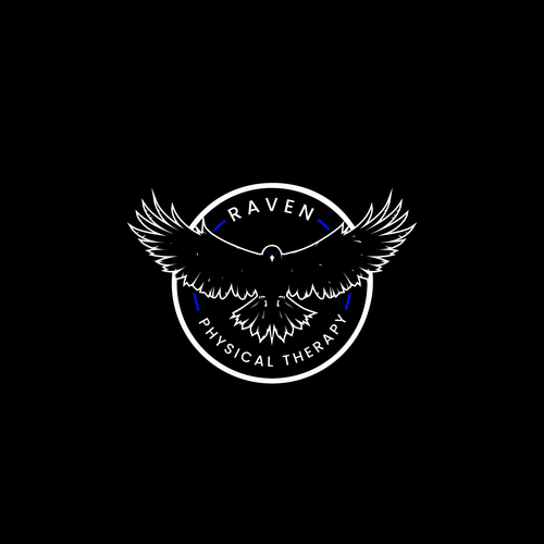 Raven logo with the title 'logo design'