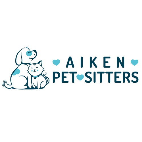 Pet sitting logo with the title 'AIKEN'