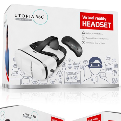 Technology packaging with the title 'Virtual Reality Headset Packaging'