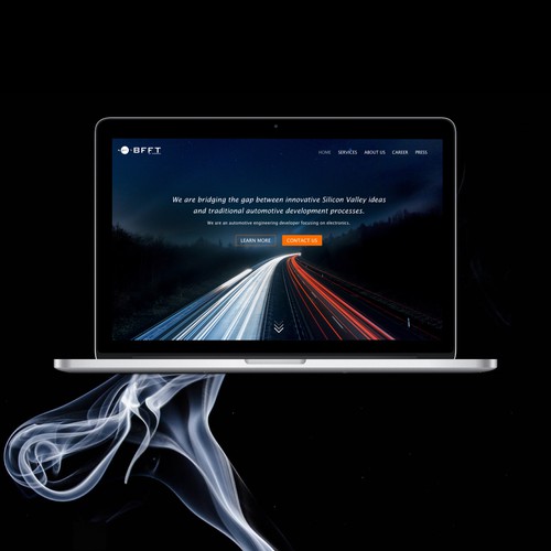 Automotive website with the title 'Landing page for automotive company'