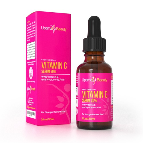 Bottle design with the title 'Visualization of existing anti-aging product'