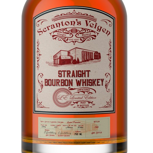 Whiskey label with the title 'label design'