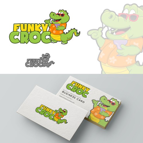 Crocodile logo with the title 'Logo for Beach Restaurant'