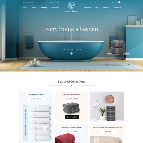 Light blue design with the title 'White Classic'