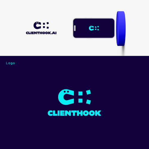 Magnet logo with the title 'CLIENTHOOK - Magnetic Scheduling AI Logo'