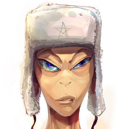 Portrait artwork with the title 'Alien Character'