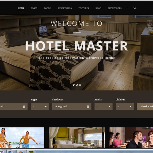 Hotel website with the title 'Hotel website'