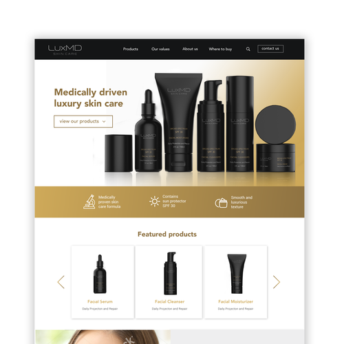 Tile design with the title 'Website design for a skin care line'