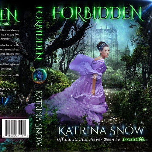 Castle design with the title 'Book cover for Forbidden'