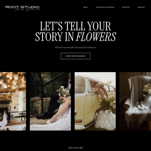 Florist design with the title 'Clean website for a young independent florist '