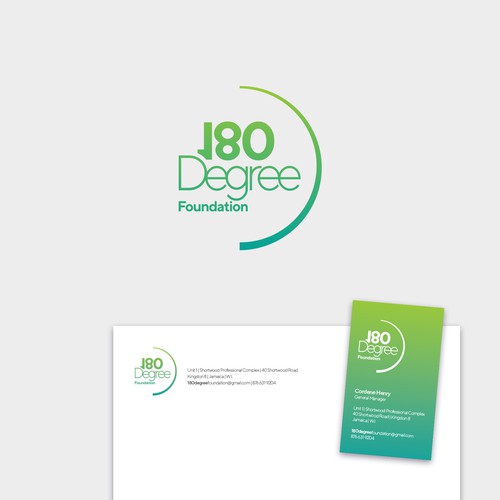 Nonprofit brand with the title 'Logo for 180 Degree Foundation'