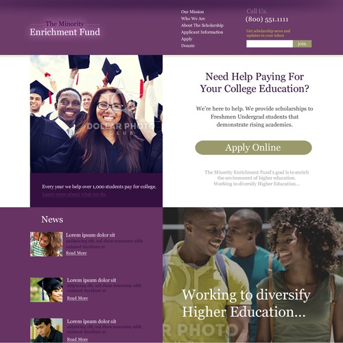 School website with the title 'Education'