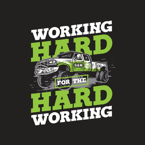 Automotive t-shirt with the title 'WORKING HARD FOR THE HARD WORKING'