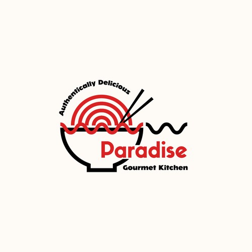 Bowl design with the title 'Geometric Logo for Asian Food Business'