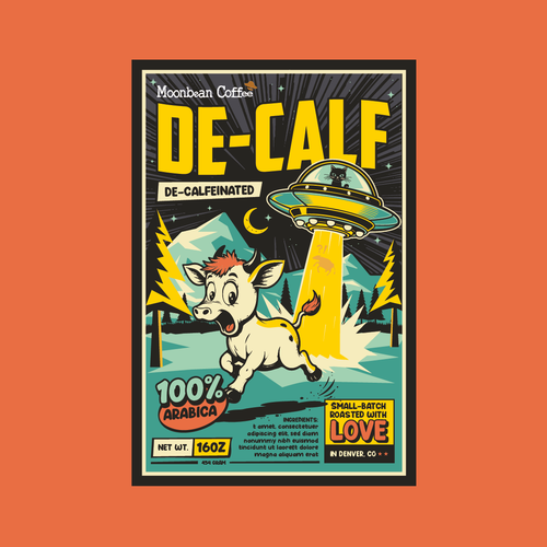 Comics design with the title 'Moonbean Coffee label'
