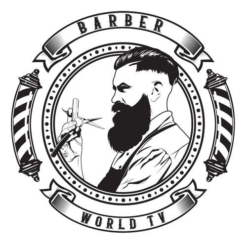 Shaving design with the title 'Barber World TV'