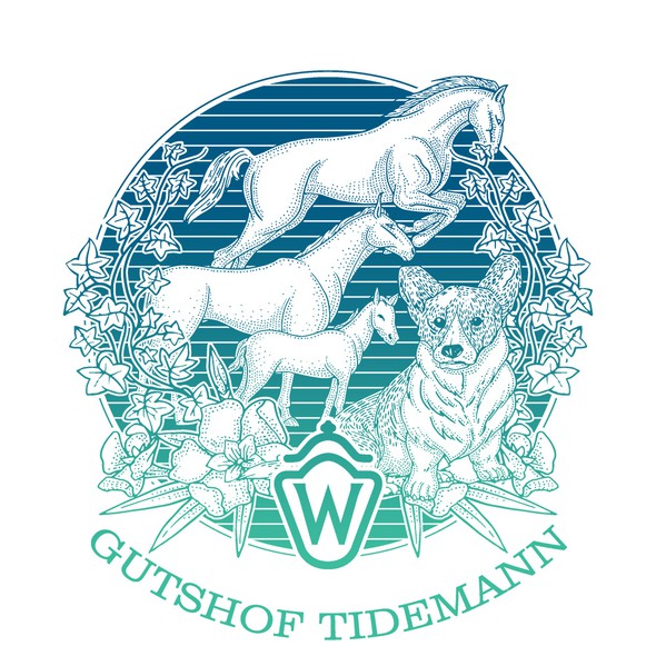 Corgi design with the title 'Gutsof Tidemann Logo/ illustration'