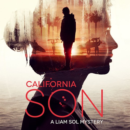 Double exposure artwork with the title 'California Son'