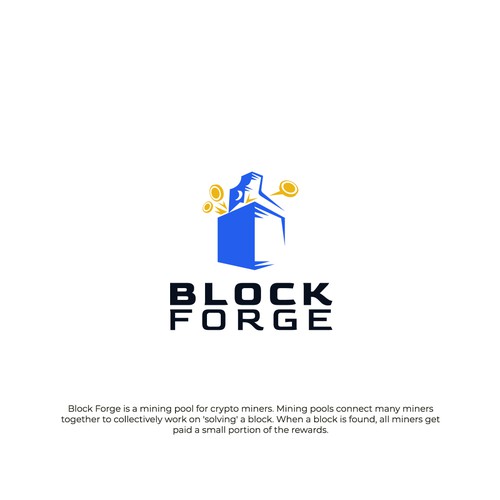 Forge design with the title 'Logo for a mining pool'