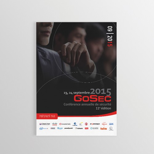 Handout design with the title 'Brochure for GoSec 2015'
