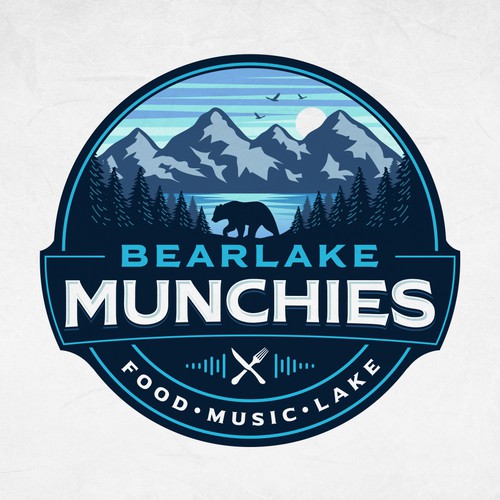 Pine tree logo with the title 'Bearlake Munchies'
