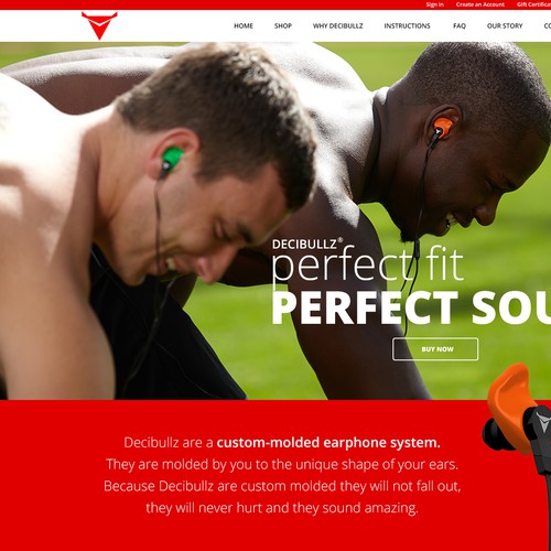 Product website with the title 'Headphones product website'