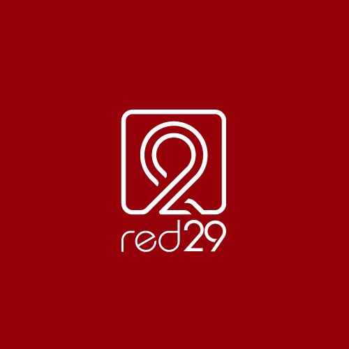 Red logo with the title 'Clean Logo Design for a Tech Company'