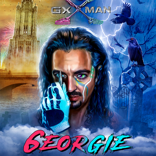 Fantasy design with the title 'Georgie - Mond-Kugel-Farben'