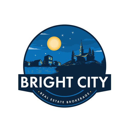 Night logo with the title 'Bright City - Inspired by Van Gogh's Starry Night'
