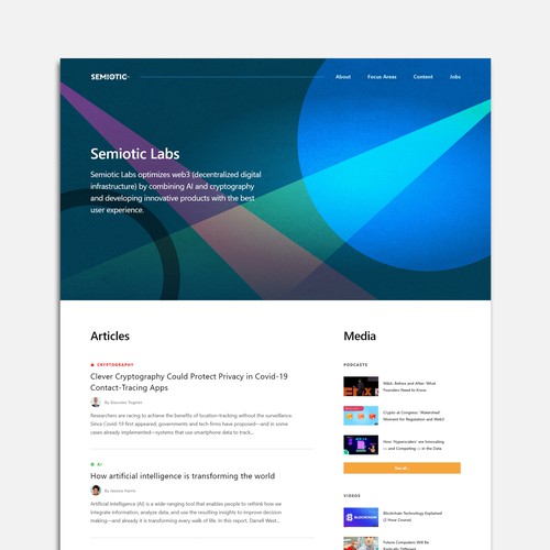 Geometric design with the title 'Minimalistic website design'