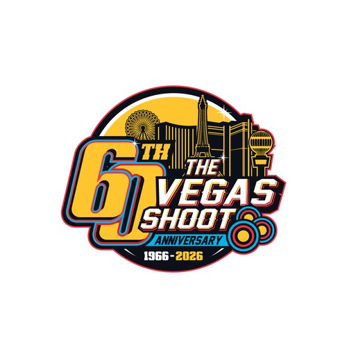 Archery design with the title 'VEGAS SHOOT'