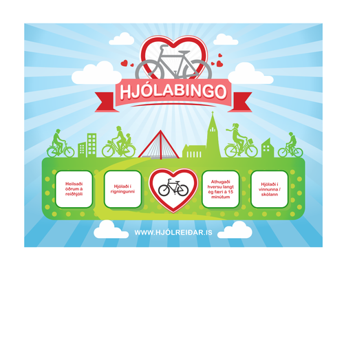 Cycling design with the title 'Poster Design of Hjolabingo cycling'