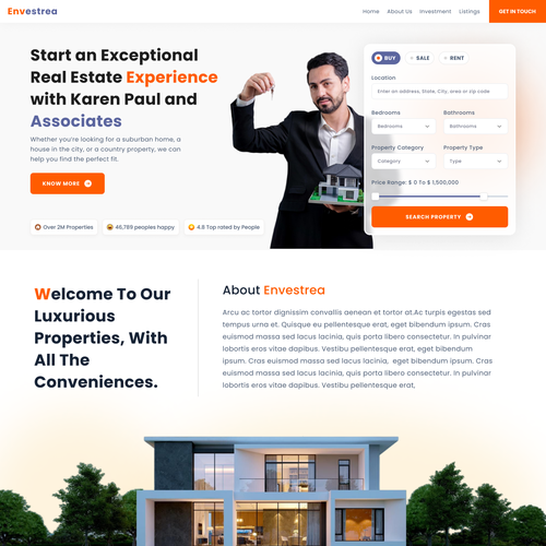 Home website with the title 'Real Estate'