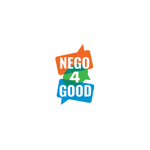 Speech bubble logo with the title 'Logo proposition for a negotiation training'