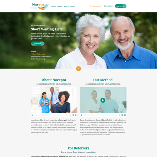 Medical website with the title 'Nocepta '