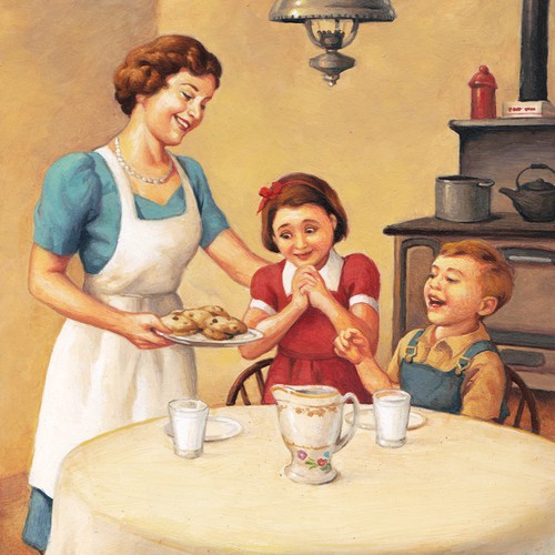 Biscuit packaging with the title 'Milk & Cookies'