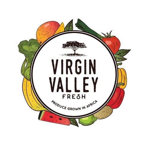 Banana logo with the title 'Logo for produce company'