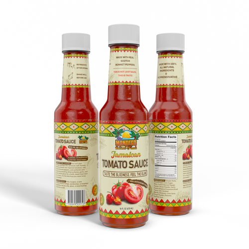 Pop up design with the title 'Jamaican Jerk Tomato Ketchup'