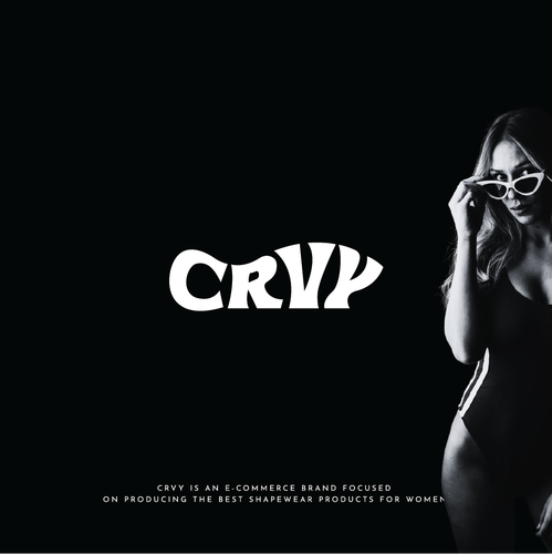 Quirky logo with the title 'CRVY, Shapewear'