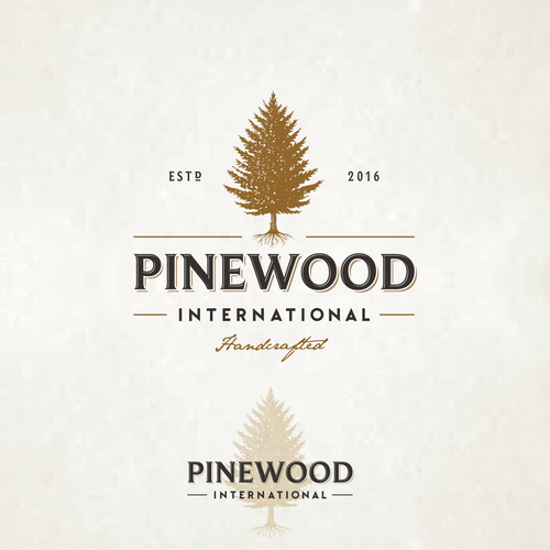 Furniture logo with the title 'pinewood international'