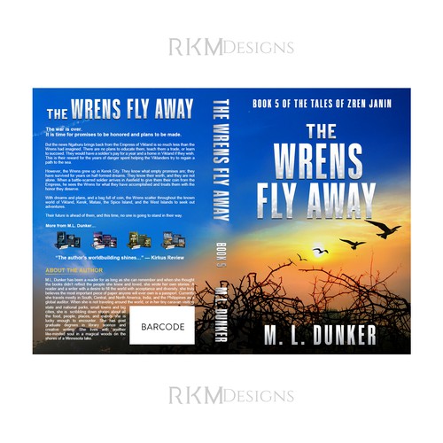 Bird book cover with the title 'The Wrens Fly Away'
